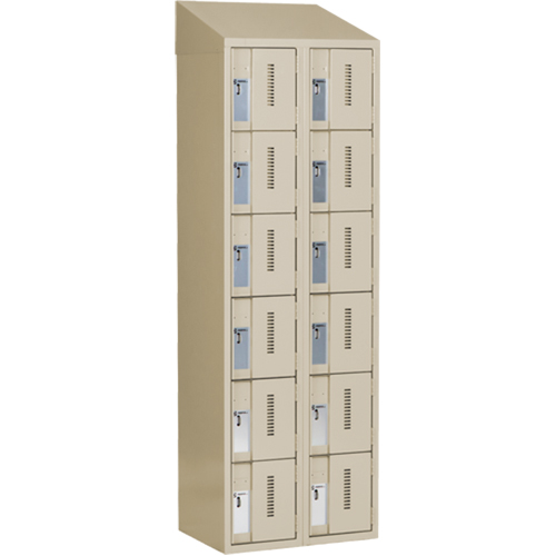 Casiers robustes Concorde, 6 niveaux, Bloc de 2, 24" x 18" x 78", Acier, Beige, Soud&eacute; (assembl&eacute;) Seaboard Timber Mart