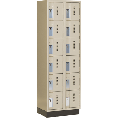 Casiers robustes Concorde, 6 niveaux, Bloc de 2, 24" x 18" x 76", Acier, Beige, Soud&eacute; (assembl&eacute;) Seaboard Timber Mart