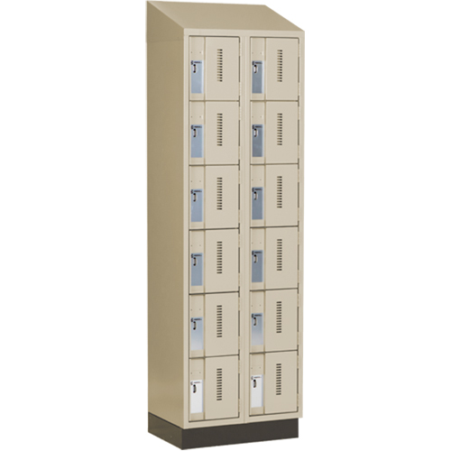 Concorde Heavy-Duty Lockers, 6 -tier, Bank of 2, 24" x 18" x 82", Steel, Beige, Welded (Assembled) Seaboard Timber Mart