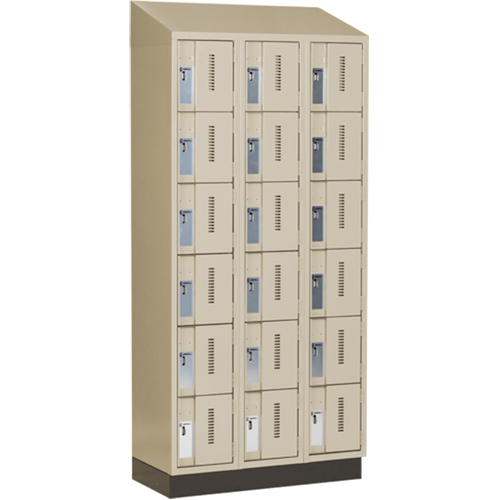 Concorde Heavy-Duty Lockers, 6 -tier, Bank of 3, 36" x 18" x 82", Steel, Beige, Welded (Assembled) Seaboard Timber Mart