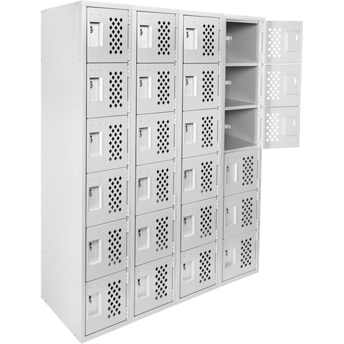 Clean Line Lockerettes, 6 -tier, Bank of 4, 18" x 72" x 12", Steel Seaboard Timber Mart
