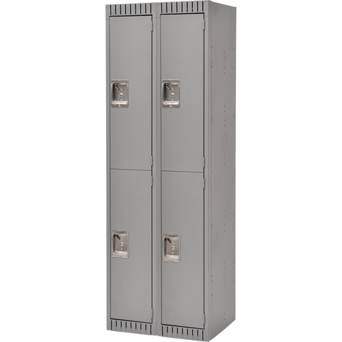 Lockers, 2 -tier, Bank of 2, 24" x 18" x 72", Steel, Grey, Knocked Down Seaboard Timber Mart