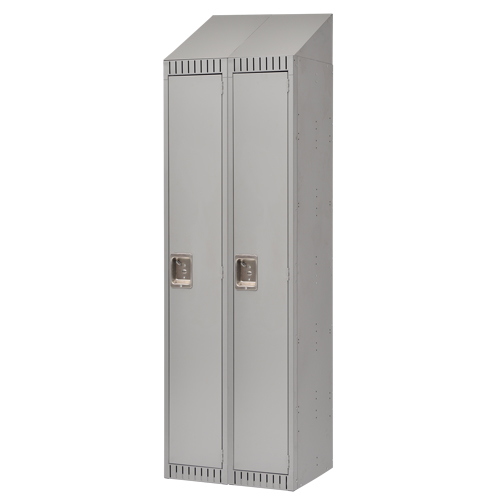 Lockers, Bank of 2, 24" x 18" x 82", Steel, Grey, Knocked Down Seaboard Timber Mart
