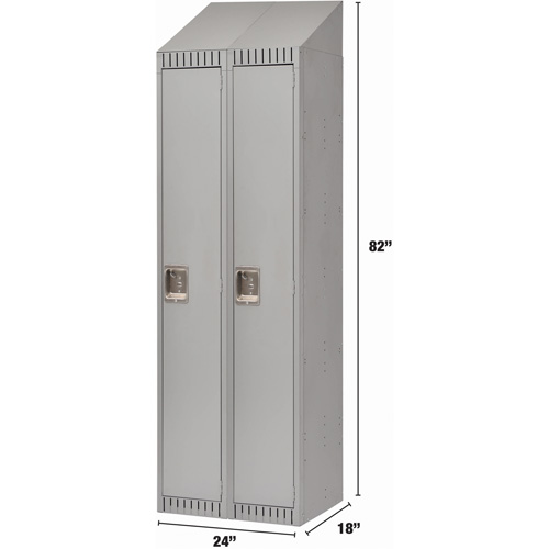 Lockers, Bank of 2, 24" x 18" x 82", Steel, Grey, Knocked Down Seaboard Timber Mart