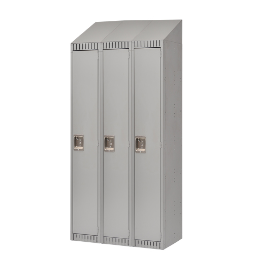 Lockers, Bank of 3, 36" x 18" x 82", Steel, Grey, Knocked Down Seaboard Timber Mart