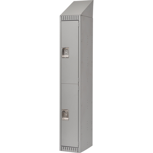 Lockers, 2 -tier, 12" x 18" x 82", Steel, Grey, Knocked Down Seaboard Timber Mart