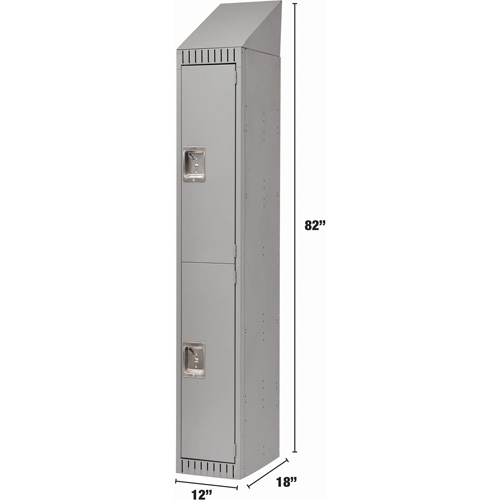 Lockers, 2 -tier, 12" x 18" x 82", Steel, Grey, Knocked Down Seaboard Timber Mart
