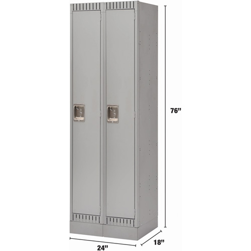 Lockers, Bank of 2, 24" x 18" x 76", Steel, Grey, Knocked Down Seaboard Timber Mart