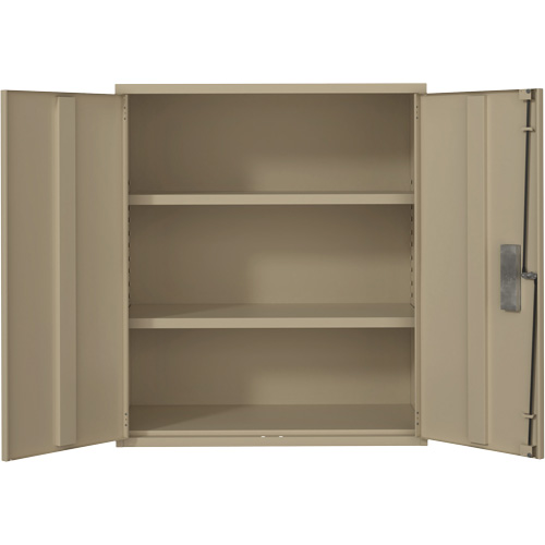 Armoire de rangement Lo-Boy, Acier, 2 Tablettes, 40" h x 36" la x 18" P, Beige Seaboard Timber Mart