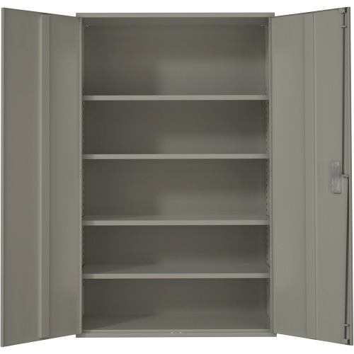 Extra Wide Hi-Boy Storage Cabinet, Steel, 4 Shelves, 72" H x 48" W x 24" D, Grey Seaboard Timber Mart