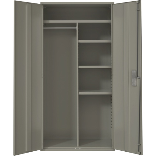 Armoire de rangements combin&eacute;s, Acier, 6 Tablettes, 72" h x 36" la x 18" P, Gris Seaboard Timber Mart