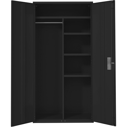 Armoire de rangements combin&eacute;s, Acier, 6 Tablettes, 72" h x 36" la x 18" P, Noir Seaboard Timber Mart