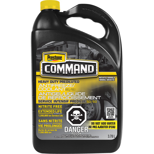 Liquide de refroidissement/antigel 50/50 sans nitrate robuste longue dur&eacute;e pour service lourd Command, 3,78 L, Cruche Seaboard Timber Mart