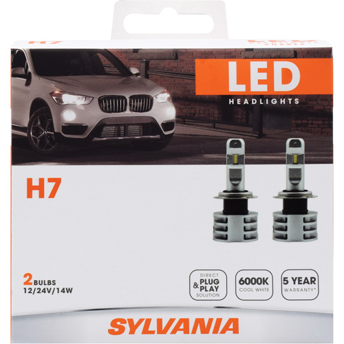 H7 Headlight Bulb, LED, 13.2 W/17 W, White Seaboard Timber Mart