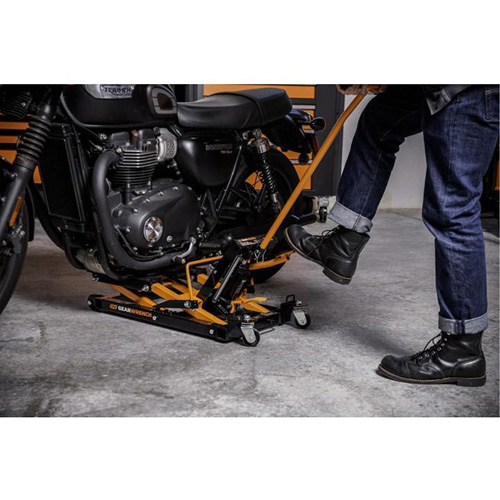 ATV and Motorcycle Jack, 0.75 Ton(s) Capacity, 4-2/3" Lowered, 14-1/2" Raised, Manual Hydraulic Seaboard Timber Mart