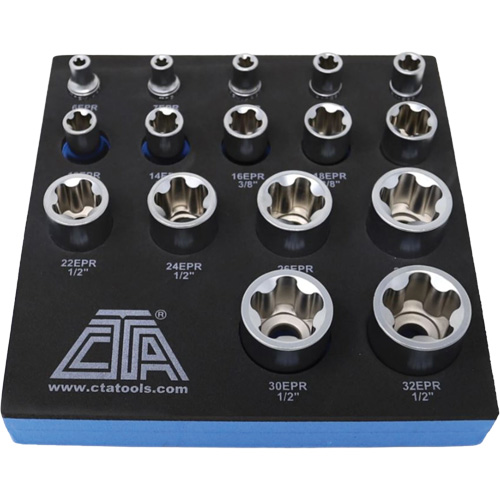 Jeu de douilles TORX EPR &agrave; 5 pans, 16 Morceaux, Prise de 1/4"/3/8"/1/2" Seaboard Timber Mart