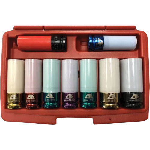 Thin Wall Master Impact Socket Set, 9 Pieces, 1/2" Drive Size Seaboard Timber Mart