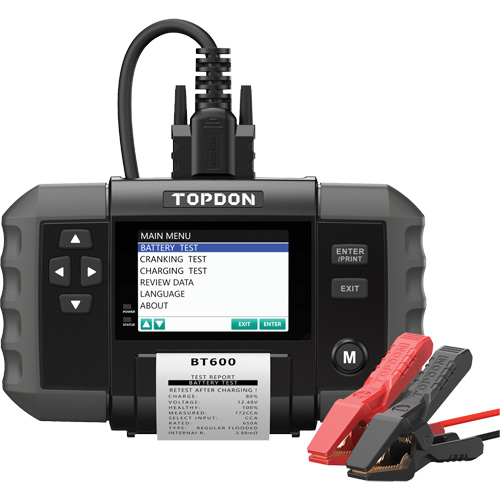 Testeur de batterie 12?V et de syst&egrave;mes 12?V/24?V BT600 avec imprimante int&eacute;gr&eacute;e Seaboard Timber Mart