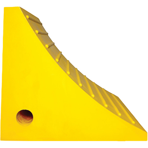Wheel Chock, Polyurethane, Yellow, 15-1/4" W x 12-1/8" D x 10-3/4" H Seaboard Timber Mart
