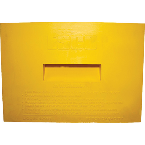 Wheel Chock, Polyurethane, Yellow, 15-1/4" W x 12-1/8" D x 10-3/4" H Seaboard Timber Mart