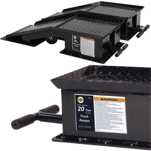 Heavy-Duty Truck Ramps with Long T-Handle, 40000 lbs. Capacity, 45" L, 13-1/2" W, 9-19/50" H Seaboard Timber Mart