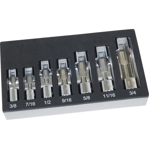 SAE Flare Nut Socket Set with Foam Tray, 7 Pieces, 3/8" Drive Size Seaboard Timber Mart