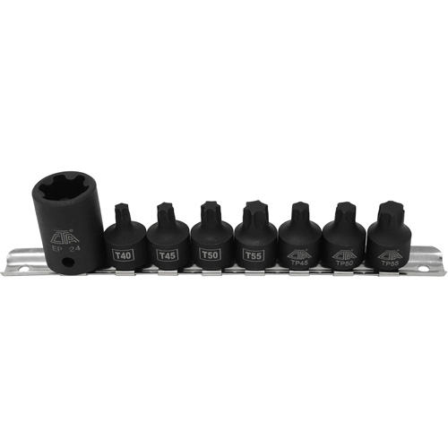 Jeu de douilles/embouts de boulon de caisse de camionnettes, 8 Morceaux, Prise de 1/2"/3/8" Seaboard Timber Mart