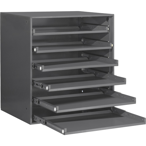 Compartment Box Cabinet, Steel, 6 Slots, 20-5/16" W x 15-15/16" D x 21-7/8" H, Grey Seaboard Timber Mart