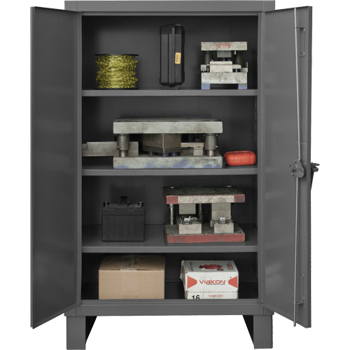 Armoire tr&egrave;s robuste, Acier, 3 Tablettes, 66" h x 60" la x 24" P, Gris Seaboard Timber Mart