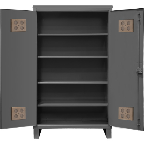 Heavy-Duty Outdoor Cabinet, Steel, 4 Shelves, 78" H x 48" W x 24" D, Grey Seaboard Timber Mart