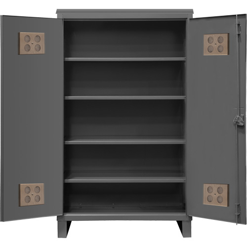 Heavy-Duty Outdoor Cabinet, Steel, 4 Shelves, 78" H x 60" W x 24" D, Grey Seaboard Timber Mart