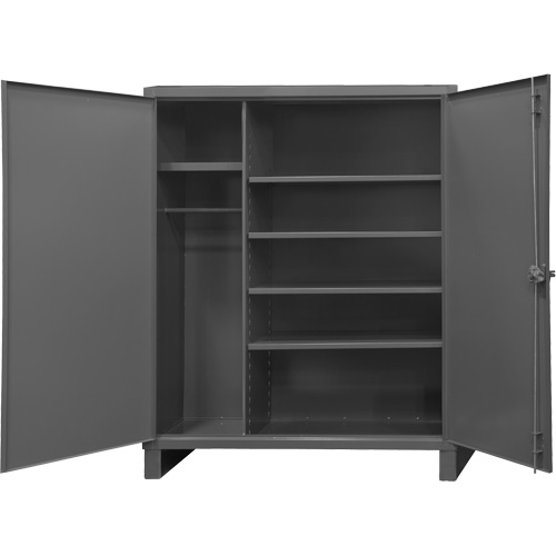 Extra Heavy-Duty Wardrobe Cabinet, Steel, 60" W x 24" D x 78" H, Grey Seaboard Timber Mart