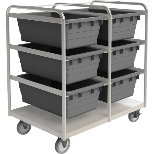 Mobile Tub Rack, Double-sided, 6 bins, 26" W x 36" D x 42" H Seaboard Timber Mart