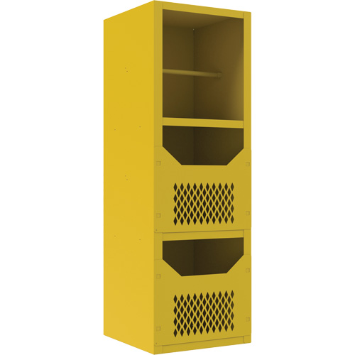 Spill Control Cabinet, 1 Shelves, 72" H x 24" W x 24" D, Steel, Yellow Seaboard Timber Mart