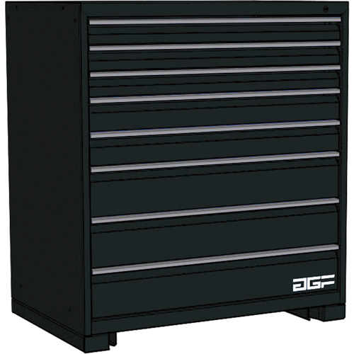 Modular Drawer Cabinet, 8 Drawers, 48" W x 24" D x 40" H, Black Seaboard Timber Mart