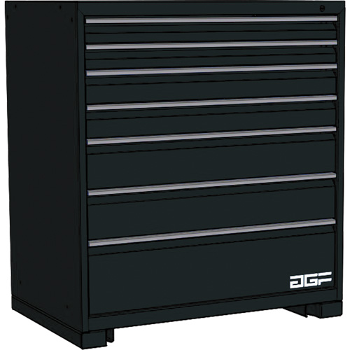 Modular Drawer Cabinet, 7 Drawers, 24" W x 24" D x 40" H, Black Seaboard Timber Mart