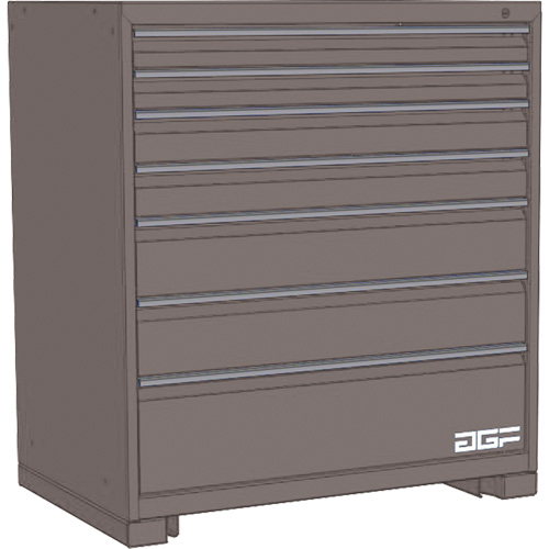 Modular Drawer Cabinet, 7 Drawers, 48" W x 24" D x 40" H, Grey Seaboard Timber Mart