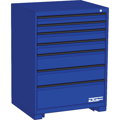 Modular Drawer Cabinet, 7 Drawers, 30" W x 24" D x 40" H, Blue Seaboard Timber Mart