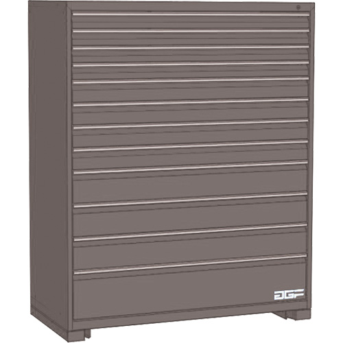 Modular Drawer Cabinet, 12 Drawers, 60" W x 24" D x 60" H, Grey Seaboard Timber Mart