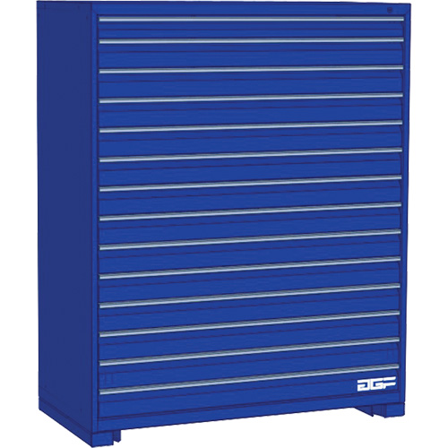 Modular Drawer Cabinet, 14 Drawers, 60" W x 24" D x 60" H, Blue Seaboard Timber Mart