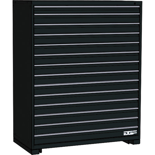 Modular Drawer Cabinet, 14 Drawers, 60" W x 24" D x 60" H, Black Seaboard Timber Mart
