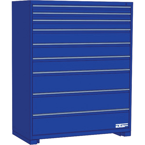 Modular Drawer Cabinet, 9 Drawers, 60" W x 28" D x 60" H, Blue Seaboard Timber Mart