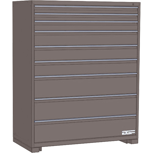Modular Drawer Cabinet, 9 Drawers, 60" W x 24" D x 60" H, Grey Seaboard Timber Mart
