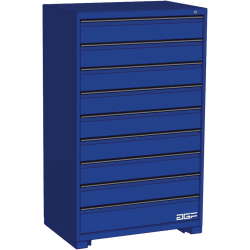 Armoire &agrave; tiroirs modulaire, 9 tiroirs, 36" la x 24" p x 60" h, Bleu Seaboard Timber Mart