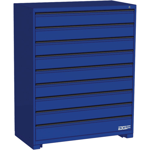 Armoire &agrave; tiroirs modulaire, 9 tiroirs, 48" la x 24" p x 60" h, Bleu Seaboard Timber Mart