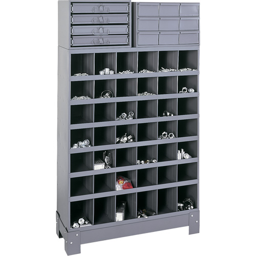 Modular Small Parts Storage Unit, Steel, 13 Drawers, 33-3/4" x 12-1/4" x 59", Grey Seaboard Timber Mart