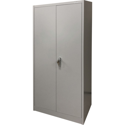 Armoire de rangement, Acier, 4 Tablettes, 66" h x 30" la x 15" P, Gris Seaboard Timber Mart