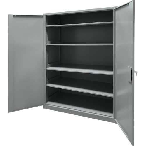 Storage Cabinet, Steel, 4 Shelves, 78" H x 48" W x 24" D, Grey Seaboard Timber Mart