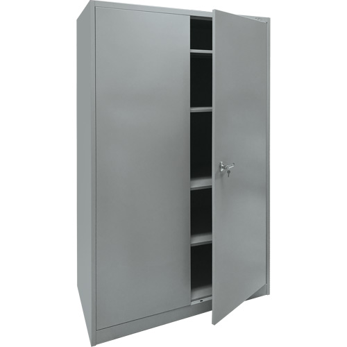 Storage Cabinet, Steel, 4 Shelves, 78" H x 48" W x 24" D, Grey Seaboard Timber Mart