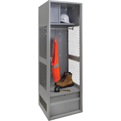 Gear Locker, Steel, 24" W x 24" D x 72" H, Grey Seaboard Timber Mart